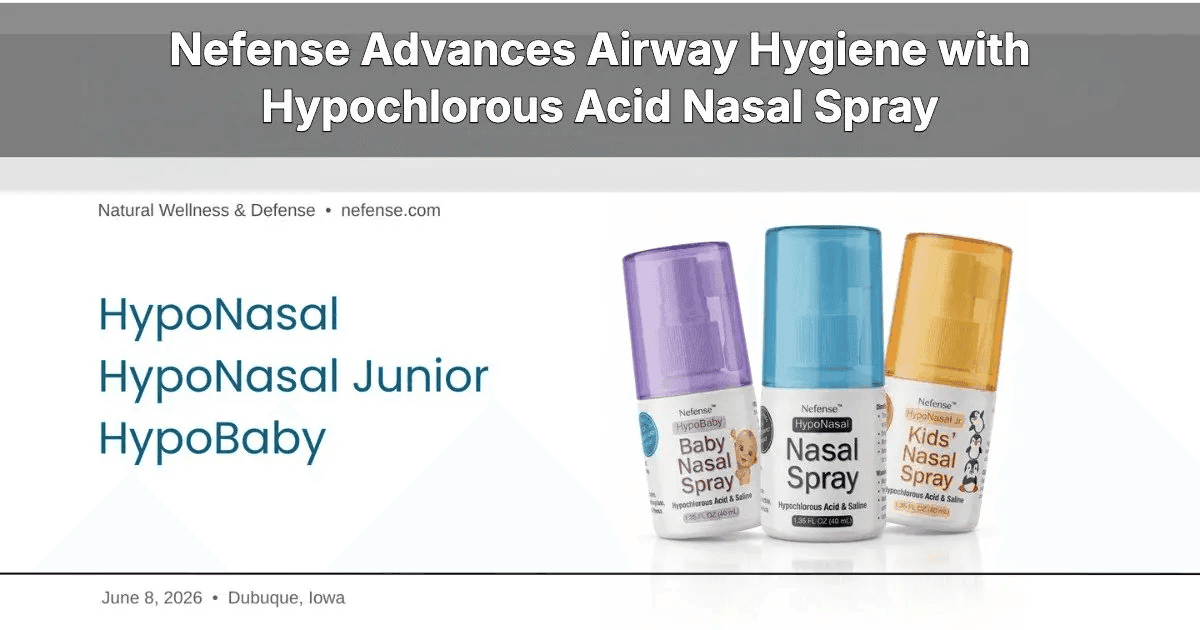 Nefense Launches Hypochlorous Acid Nasal Spray Line for Age-Specific Airway Hygiene