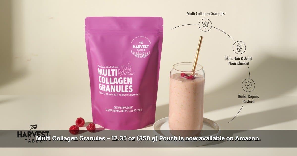 The Harvest Table Multi Collagen Granules Now Available on Amazon, Expanding Access to Clean-Label Wellness